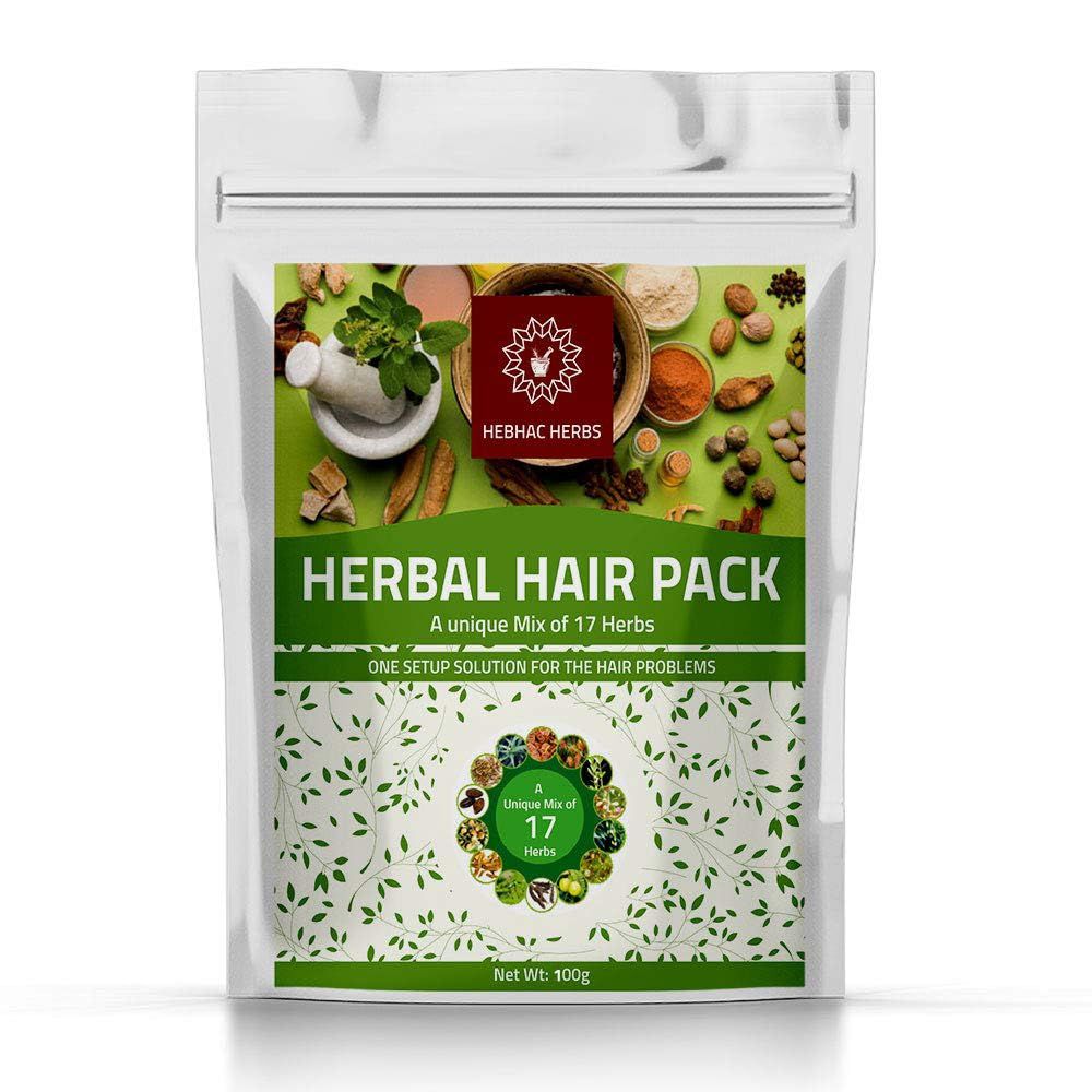 Herbal Hair Growth Mix by Hebhac Herbs - 100g Powder with Unique Blend of 17 Traditional Herbs for Thick, Long Hair