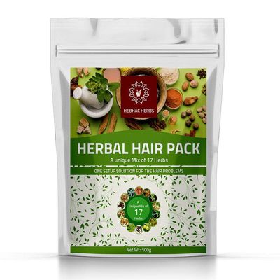 Herbal Hair Growth Mix by Hebhac Herbs - 100g Powder with Unique Blend of 17 Traditional Herbs for Thick, Long Hair