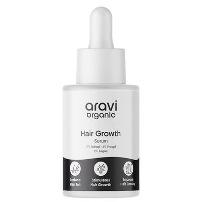 Aravi Organic Hair Growth Serum With 3 Redensyl, 2 Anagain, 2 Procapil - For Hair Growth And Hair Fall Control - For Men Women - 1 FL Oz 30ml
