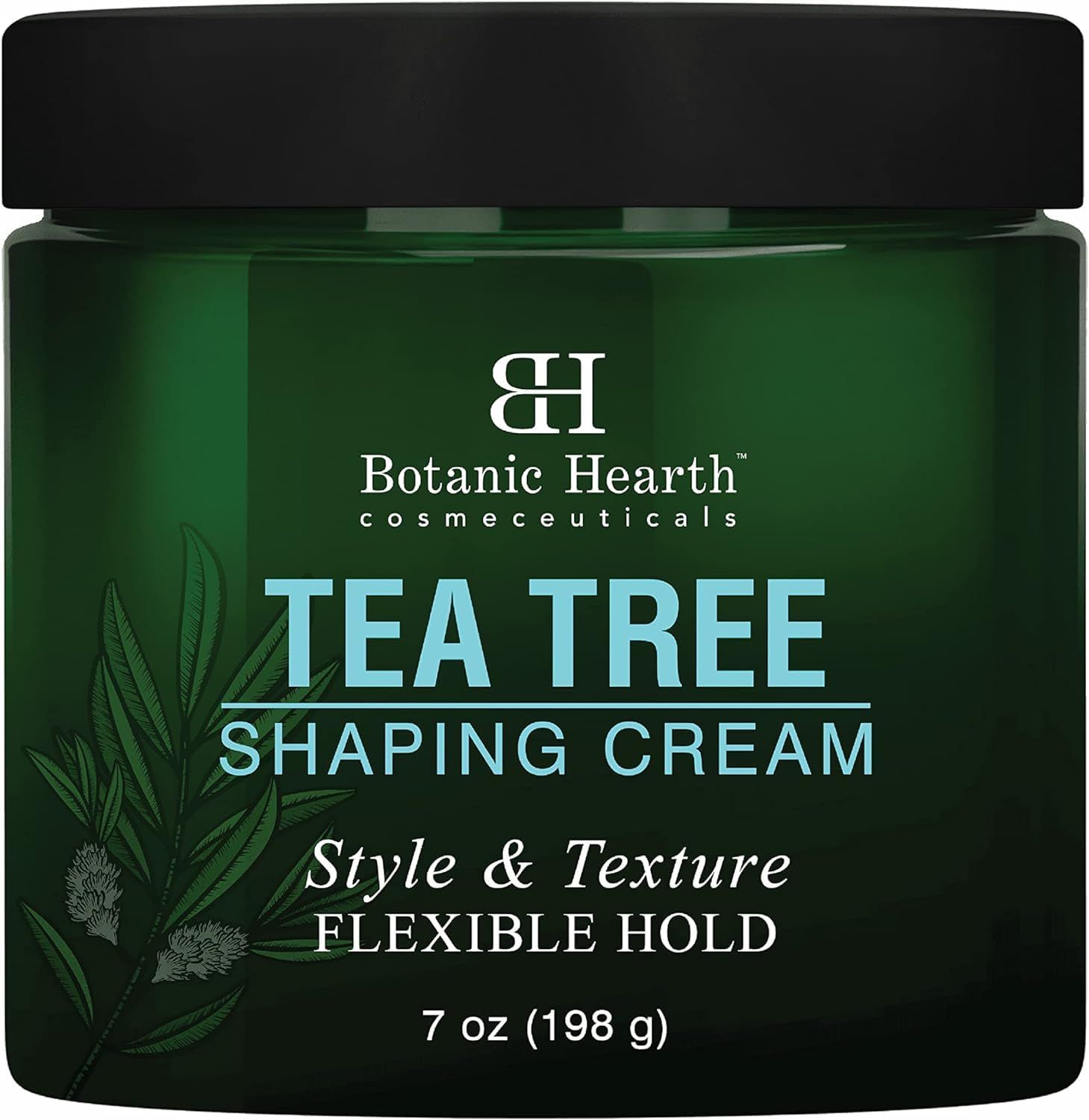 Botanic Hearth Tea Tree Shaping Cream, Hair Styling Cream with Collagen Biotin - Style Texture, Strong Flexible Hold, for All Hair Types - Men and Women - Made in USA - 7 oz