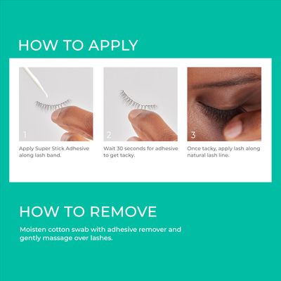 KISS Super Stick 5-Day Extended Wear Strip Lash Adhesive, Quick Drying Lash Glue, Witch Hazel Cactus Extract Infused, Brush Applicator, Net Wt. 4.8g (0.17 oz.), Clear