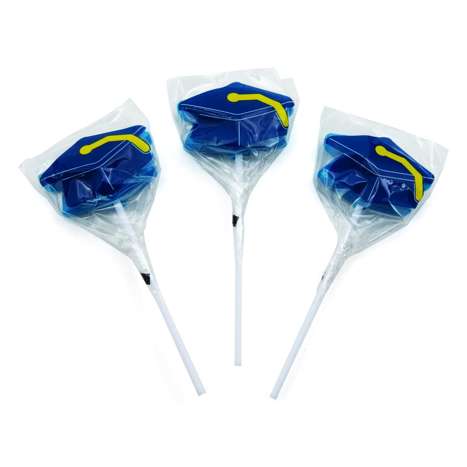 Blue Mortarboard Graduation Suckers - Candy Suckers Lollipops