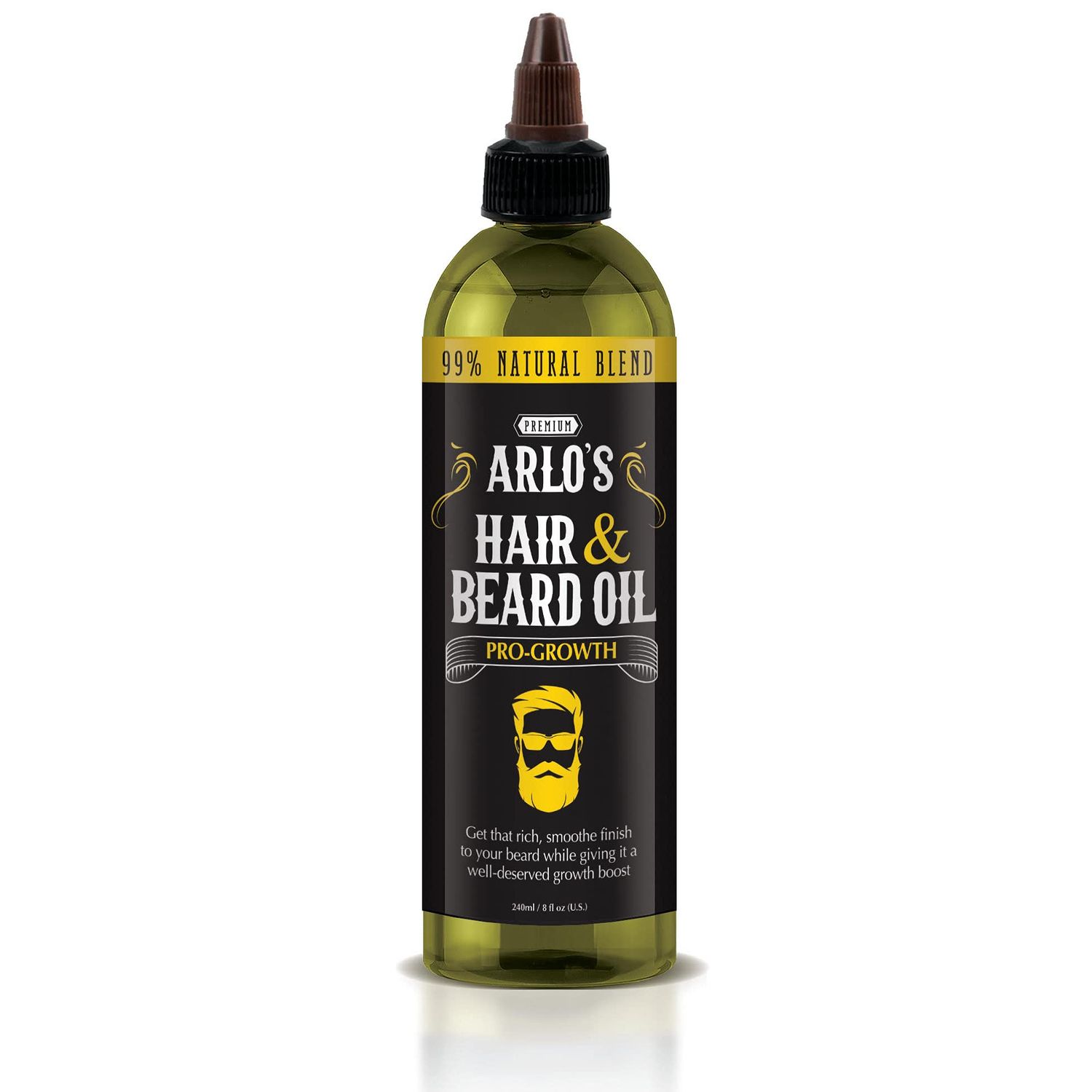 Arlo&#39;s Pro-Growth Hair and Beard Oil 8 oz. - Hair Oil, Mustache Oil and Beard Oil Growth