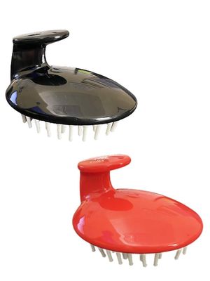 G.B.S Hair Scalp Massager Shampoo Brush, Promotes Hair Growth, Improves Circulation, Reduces Stress Hair Care Tool, Black and Red