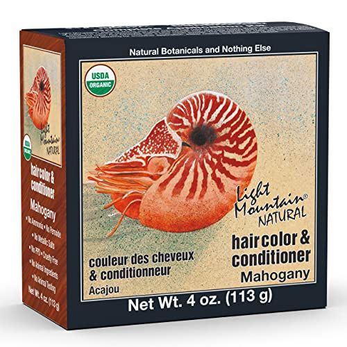 Light Mountain Henna Hair Color Conditioner - Mahogany Hair Dye for MenWomen, Organic Henna Leaf Powder and Botanicals, Chemical-Free, Semi-Permanent Hair Color, 4 Oz
