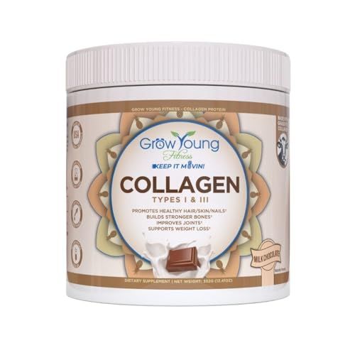 Grow Young Fitness Collagen Protein - Milk Chocolate, Promotes Skin, Bones, Joints, Weight Loss, Sugar Free (12.41 oz) (1 Pack, 20 Servings)
