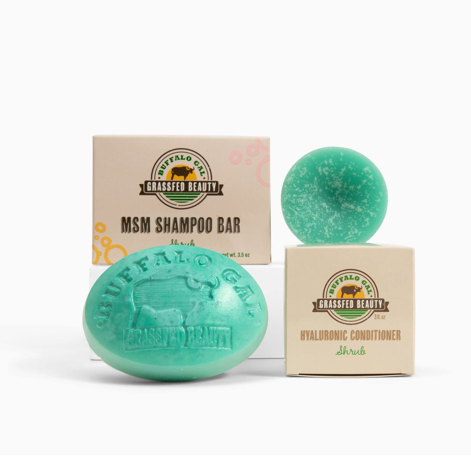 MSM Shampoo Bar Hyaluronic Hair Conditioner Bar, Solid Bar Shampoo and Conditioner for Hair Growth, Non-Soap, For All Hair Types, Shrub, Set of 2