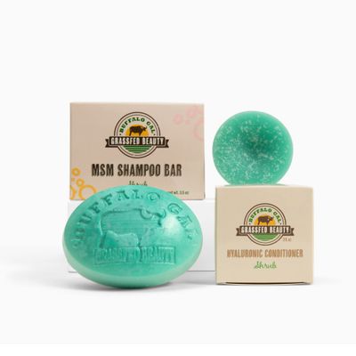 MSM Shampoo Bar Hyaluronic Hair Conditioner Bar, Solid Bar Shampoo and Conditioner for Hair Growth, Non-Soap, For All Hair Types, Shrub, Set of 2