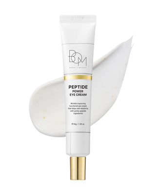 bom COSMETICS Peptide Power Eye Cream 1.05 Fl Oz, Penta-Peptide and 99 Pure Gold Lightweight Eye Cream for Skin Collagen Boost to Reduces Fine Lines, Wrinkles, Enhances Elasticity, Korean Skin Care