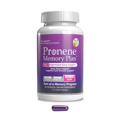 Pronene Memory Plan Optimized Sleep Support Dietary Supplement wMelatonin, Resveratrol, Magnesium Zinc Supports Immunity Inflammation Control Promotes Deep Sleep Healthy Memory (60caps)