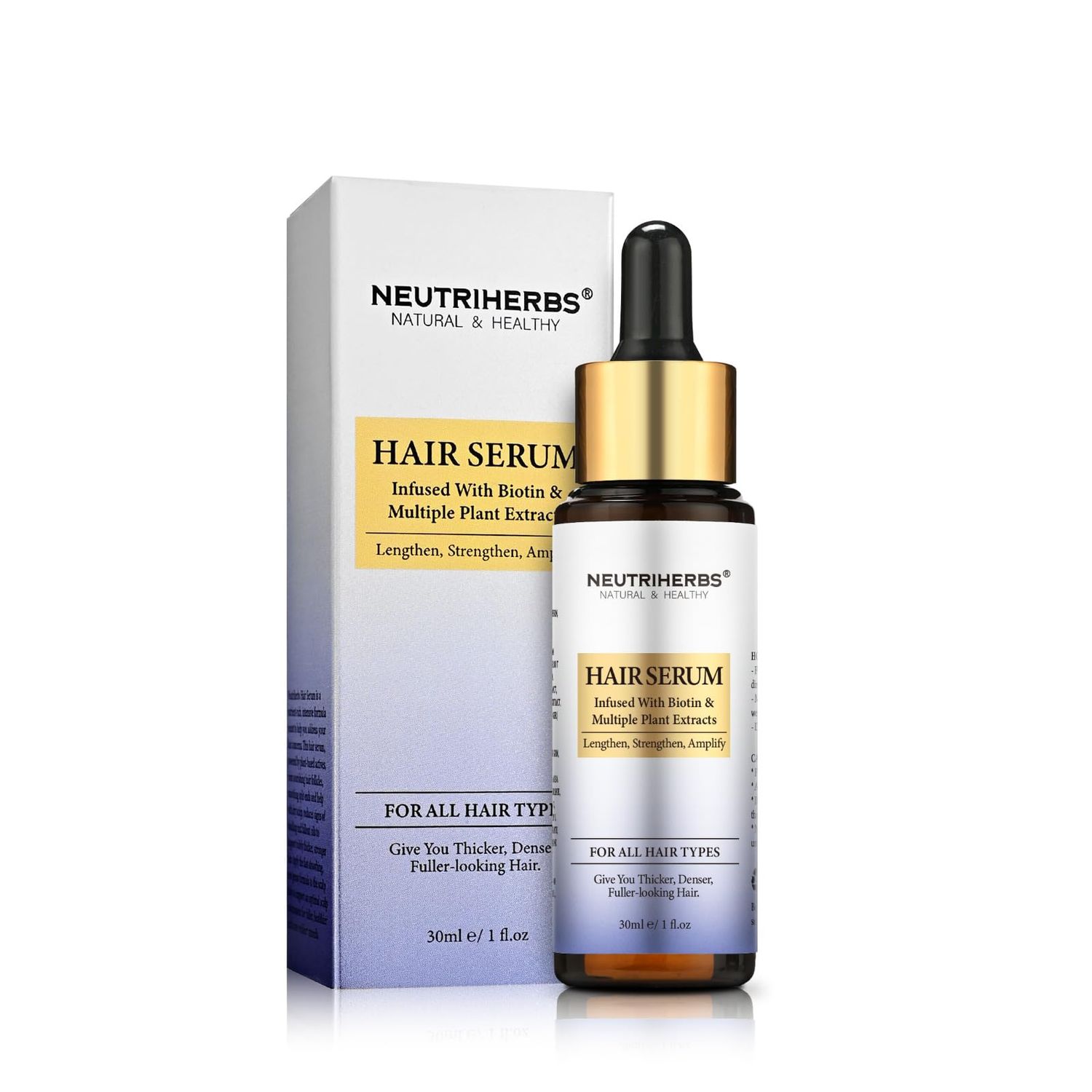 Neutriherbs Hair Growth Serum For Women and Men,Hair Serum With Biotin and Peptides,for Hair Loss,Thinning Hair,Get Thicker, Fuller Looking Hair - 1 Fl Oz