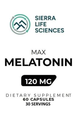 SIERRA LIFE SCIENCES - 120 mg High Dosage Melatonin Max in Easy-to-Swallow Capsules - 30 Servings