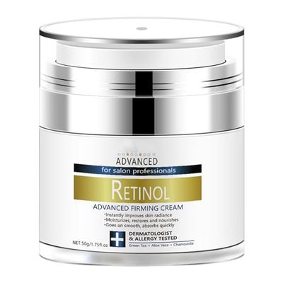 Retinol Advanced Firming Cream, Retinol Face Cream with Aloe Vera and Chamomile Face Moisturizer for Dry Skin Fine Lines Sagging Skin Increase Skin Elasticity Skin Anti Aging Cream Unisex,1.75 Fl Oz