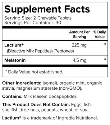 Smarter Sleep - Nighttime Sleep Aid with Bioactive Milk Peptides - Includes Melatonin, a Naturally-Occurring Hormone for Regulating Sleep 6 Pack 60 Chewable each bottle (360 Servings)