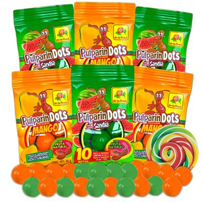 Sweetzo - Tamarindo Mexican Candies, Mango and Watermelon Flavored Candy Filled with Tamarind Pulp, Shareable Individual Serving Size Bags, Pack of 6