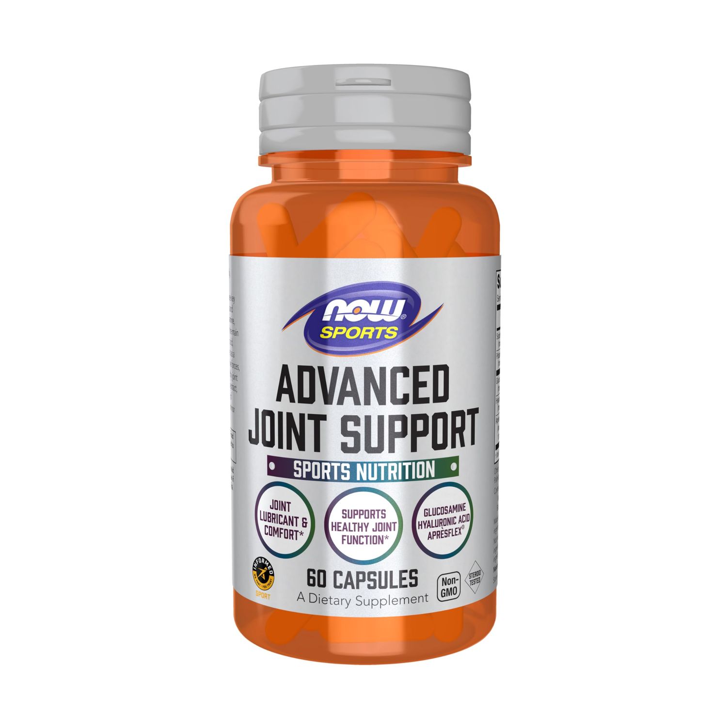 NOW Sports Nutrition, Advanced Joint Support, Glucosamine, Hyaluronic Acid, ApresFlex, 60 Capsules