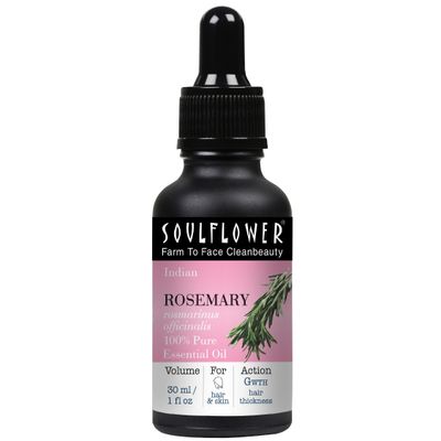 Soulflower 100 Pure Rosemary Oil for Hair Growth, Hair Fall Control, Strengthening, Volumising Hair Oil for All Types Organic Certified (1 fl oz)