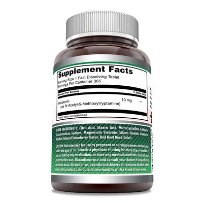 Amazing Formulas Melatonin Fast Dissolve 10 Mg Tablets Non-GMO Gluten Free Made in USA (365 Count Strawberry)