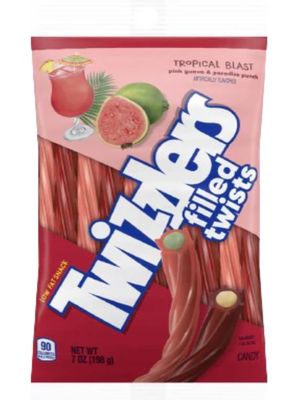 Tropical Blast Twizzlers - Pack of 2 - Pink Guava and Paradise Punch Flavored Candy - Plenty of Delicious Licorice to Share with Friends and Family