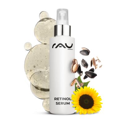 RAU Retinol Serum (3.38 FL oz) - Vitamin A concentrate with Ceramide, Panthenol Hyaluronic Acid - skin regeneration for mature skin impure skin - anti-blemish anti-wrinkle treatment