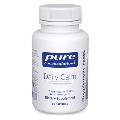 Pure Encapsulations Daily Calm - Vegan Stress Sleep Support Supplement - Contains Ashwagandha, Saffron, GABA L-Theanine - Non-GMO, Soy-Free Gluten-Free - 60 Capsules