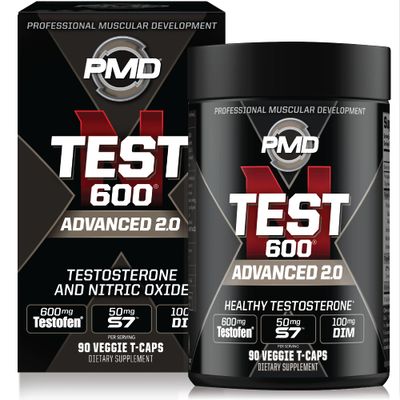 PMD Sports N-Test 600 Advanced Nitric Oxide Booster for Men - with Clinically Studied Testofen - Lean Muscle and Strength Gains with Estrogen Suppression (90 Veggie -Caps)