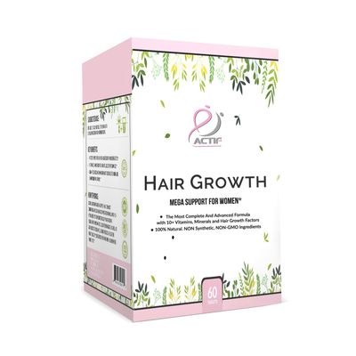 ACTIF Hair Growth for Women with 10 Advanced Factors, Non-GMO, Stops 99 Hair Loss, Made in USA, 60 Count