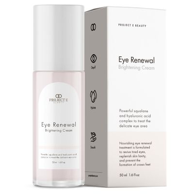 Project E Beauty Eye Renewal Brightening Cream Advanced Anti-Aging Under Eye Cream Visibly Reduces Wrinkles, Puffiness Dark Circles Intensive Hydration Illuminates Firms 1.6 fl. oz.
