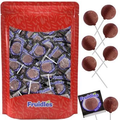 Rootbeer Lollipops Candy Suckers for Kids, Perfect for Gifting, Parties, Events (50-Pack)