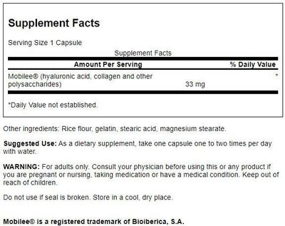 Swanson Hyal-Joint Hyaluronic Acid Complex 33 Milligrams 60 Capsules