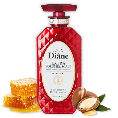Moist Diane Keratin Hair Treatment for Hair Fall Thin Hair Women Men, Organic Hair Care with Argan Oil Biotin from Japan, Silicone Sulfate Free, EXTRA VOLUME SCALP, 15.2 Fl Oz