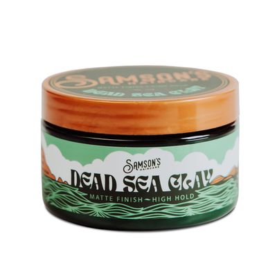 SAMSON&#39;S HAIRCARE Dead Sea Hair Styling Clay, Nourishing and Revitalizing Hair, With Black Hawaiian Sea Salt, High Hold, Ultra-Matte Finish, 4 oz.