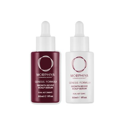 Morphiya Genesis Formula Day Night Dual Act Scalp Serum - Biointelligent Hair Loss Protection Regrowth with Bio-Engineered Exosomes, 2x1 fl oz