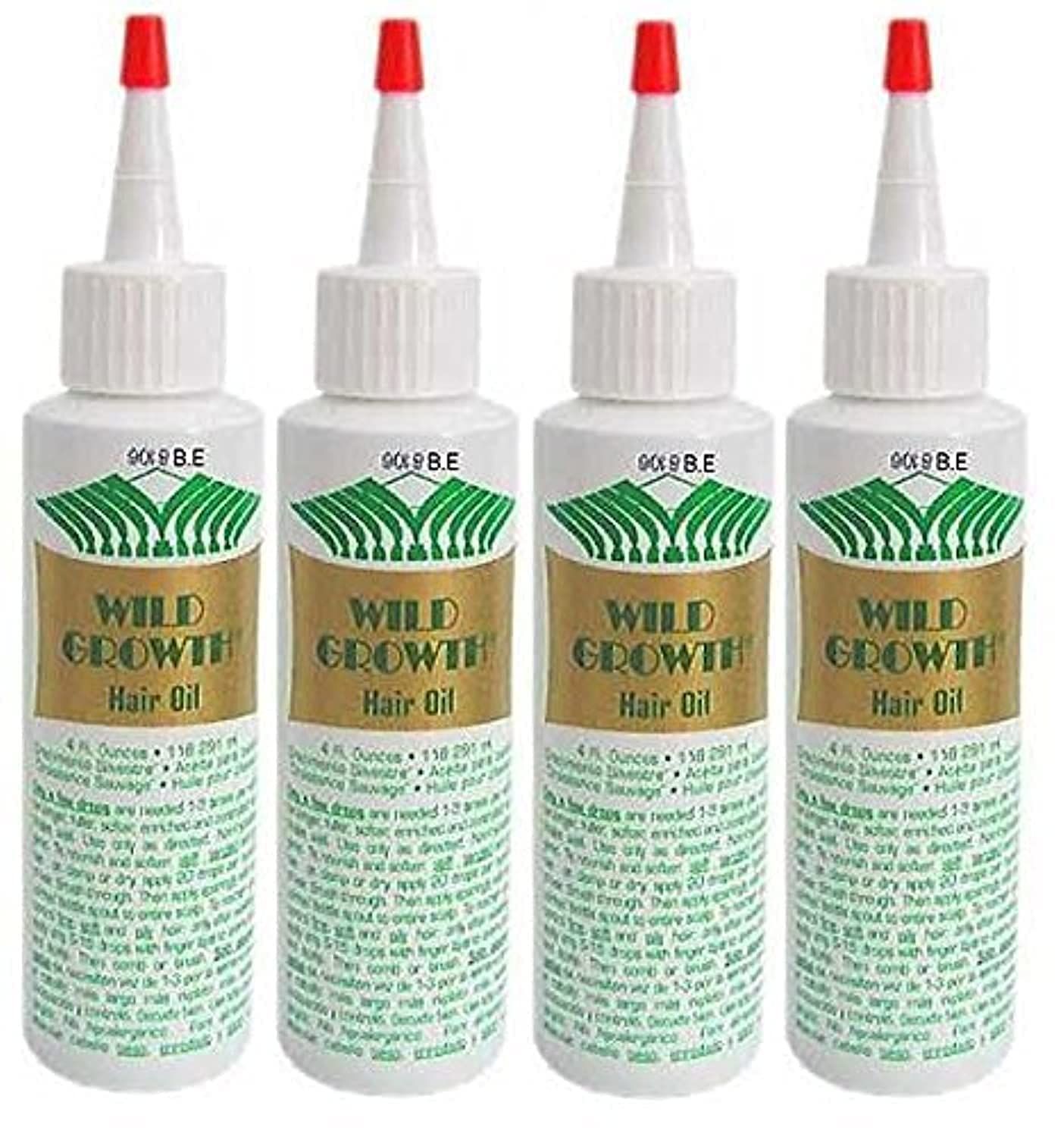 WILD GROWTH HAIR OIL 4 oz Bottle (4 PACK) DetanglerExtender! With Olive oil, Jojoba oil, Coconut oil more!