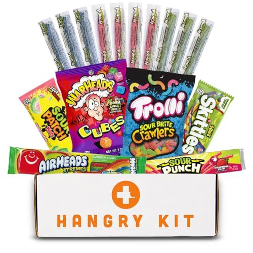 Hangry Kit Classic Sour Candy Kit - 16-Piece Variety Pack with all Your Favorite Sour Candy Classics. Sour Challenge Ready in a Gift Box