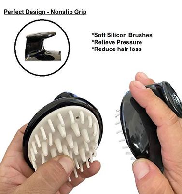 G.B.S Hair Scalp Massager Shampoo Brush, Promotes Hair Growth, Improves Circulation, Reduces Stress Hair Care Tool, Black and Red