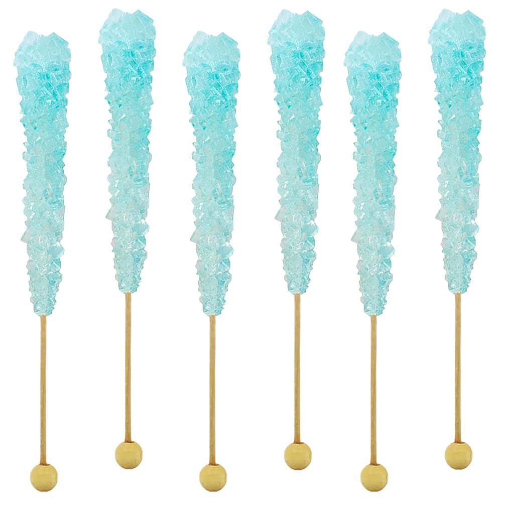 Fruidles Cotton Candy Rock Candy Lollipops Pops Candy Suckers, Color and Flavor Assortment, Individually Wrapped, 6.5&quot; (6-Pack)