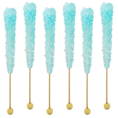 Fruidles Cotton Candy Rock Candy Lollipops Pops Candy Suckers, Color and Flavor Assortment, Individually Wrapped, 6.5&quot; (6-Pack)