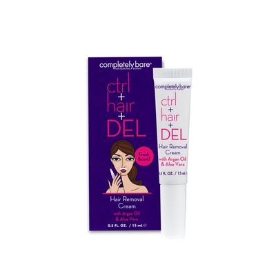 completely bare ctrlhairDEL Targeted Hair Removal Cream - Moisturizing Argan Oil Aloe Vera