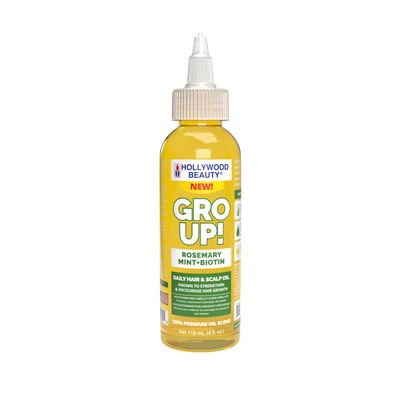Hollywood Beauty Gro Up! Daily Hair Scalp Oil with Rosemary, Mint, and Biotin, 4 fl oz