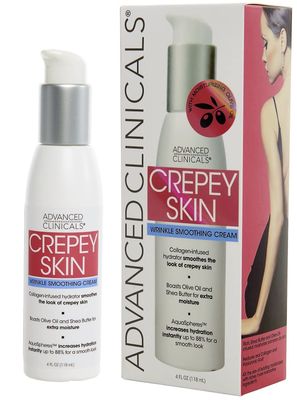 Advanced Clinicals Crepey Skin Wrinkle Smoothing Skin Care Cream Moisturizer For Body, Neck, Dcollet. Anti Aging Skincare Lotion WCollagen, Shea Butter, Hyaluronic Acid. Large, 4 Fl Oz Bottle