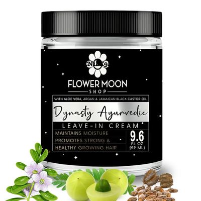 Flower Moon Shop Ayurvedic Whipped Hair Curling Cream - Curl Cream for Wavy Hair - Amla, Brahmi Jamaican Black Castor Oil - Frizz Control Hydration- Hair Curl Cream for Women