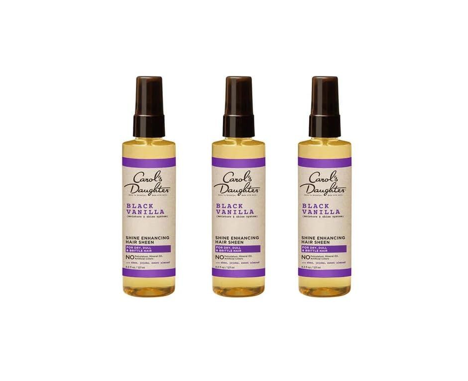 Carol&#39;s Daughter Black Vanilla Moisture and Shine Hair Sheen, for Dry, Dull or Brittle Hair, 4.3 Fl Oz, Pack of 3