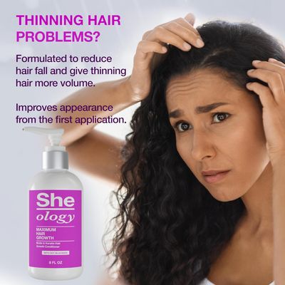 Sheology Maximum Growth Thickening Conditioner for Women - Natural DHT Blockers with Biotin, Keratin and Saw Palmetto - Reduce Hair Loss - For Growth and Thickening - Made in USA