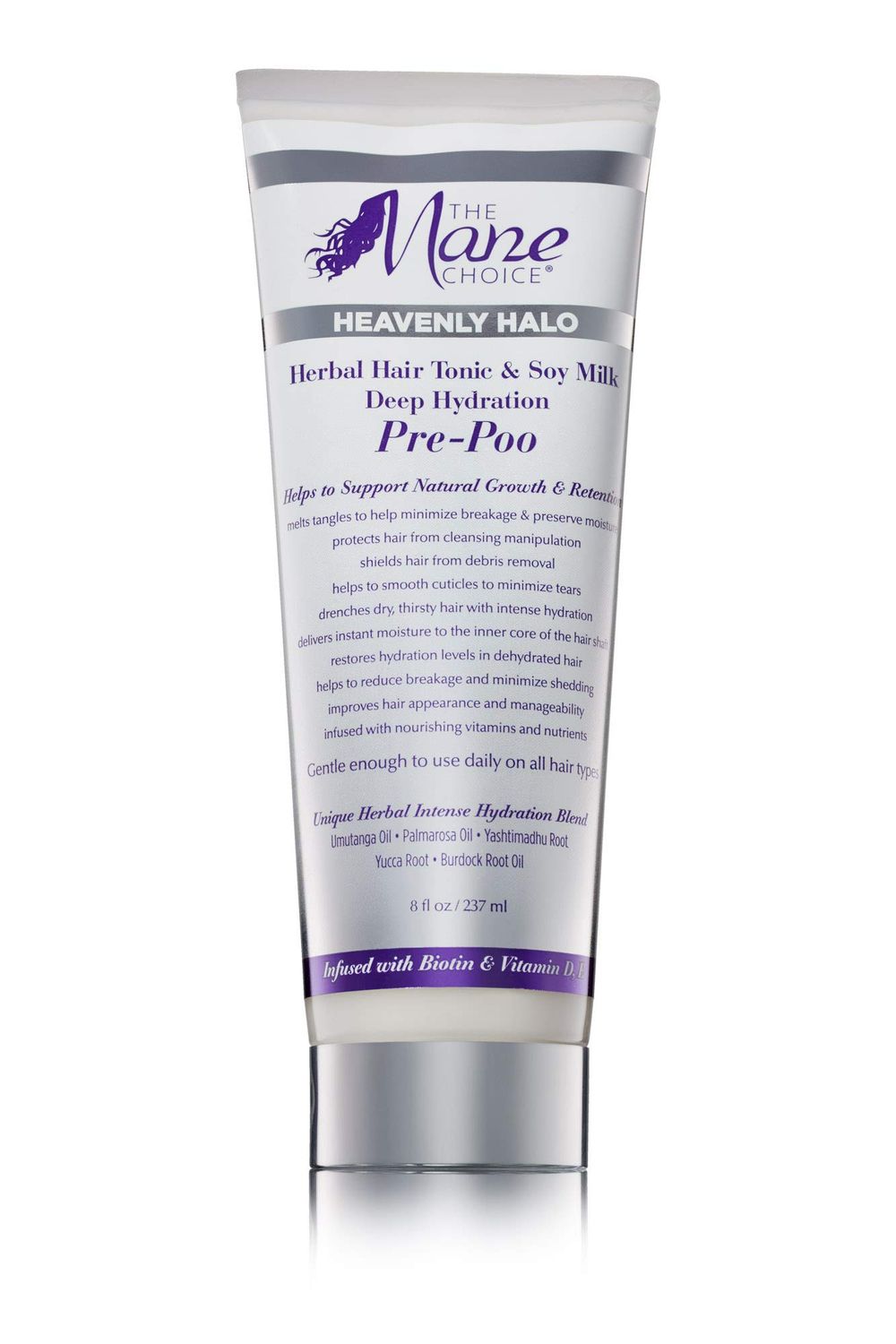 The Mane Choice Heavenly Halo Herbal Hair Tonic Soy Milk Deep Hydration Pre Poo, Pre Shampoo for Coily, Wavy and Curly Hair, 8 Ounce