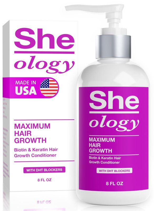 Sheology Maximum Growth Thickening Conditioner for Women - Natural DHT Blockers with Biotin, Keratin and Saw Palmetto - Reduce Hair Loss - For Growth and Thickening - Made in USA