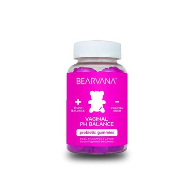 BEARVANA New Vaginal pH Balance Probiotic Gummies for Women Supports Feminine Health and Intimate Care Daily Supplement with Vitamin C Refreshing Pineapple Flavor 60 Gummies