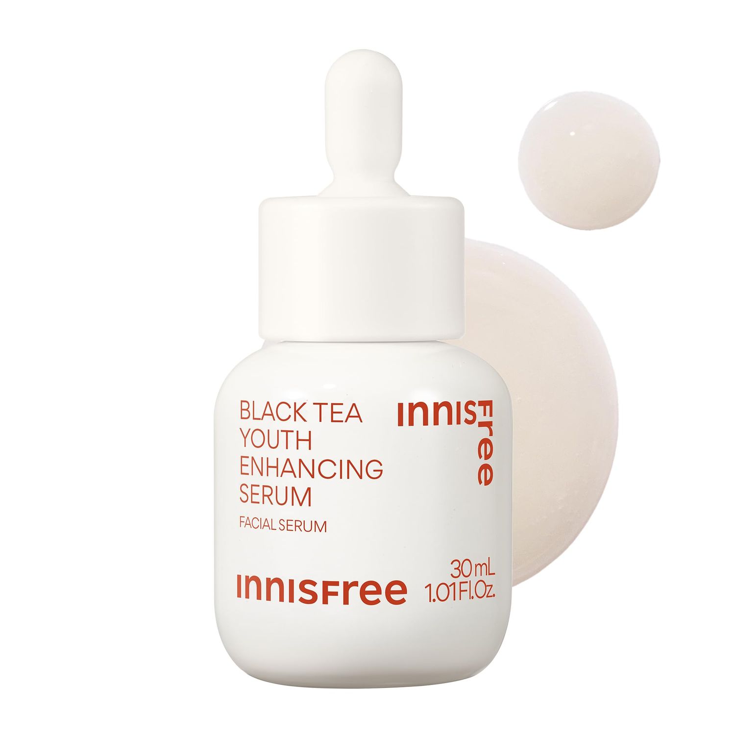 innisfree Black Tea Youth Enhancing Serum, Korean Serum with Niacinamide for Firming and Glow