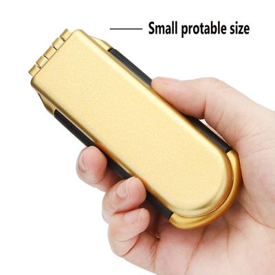 Yusong Hair Brush Set 2 packs Mini Travel Folding Hairbrush with Mirror For Women Girls Compact Pocket Size Comb For Purse, Gym, Trip, Swiming (2pcs, GoldSilver)
