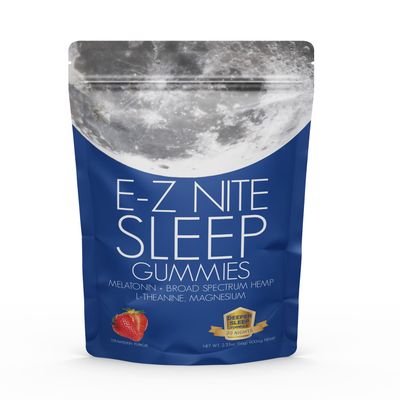 E-Z Nite Hemp Melatonin Sleep Gummies (30 Count) - Stay Asleep Longer with L-Theanine and Magnesium - Non-Habit Forming, Non-GMO, Gluten-Free - Strawberry Flavor